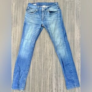 Men’s True Religion Rocco Relaxed Skinny Jeans – Size 30 – Blue Wash